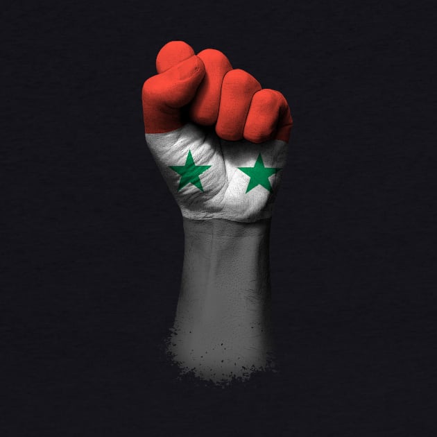 Flag of Syria on a Raised Clenched Fist by jeffbartels